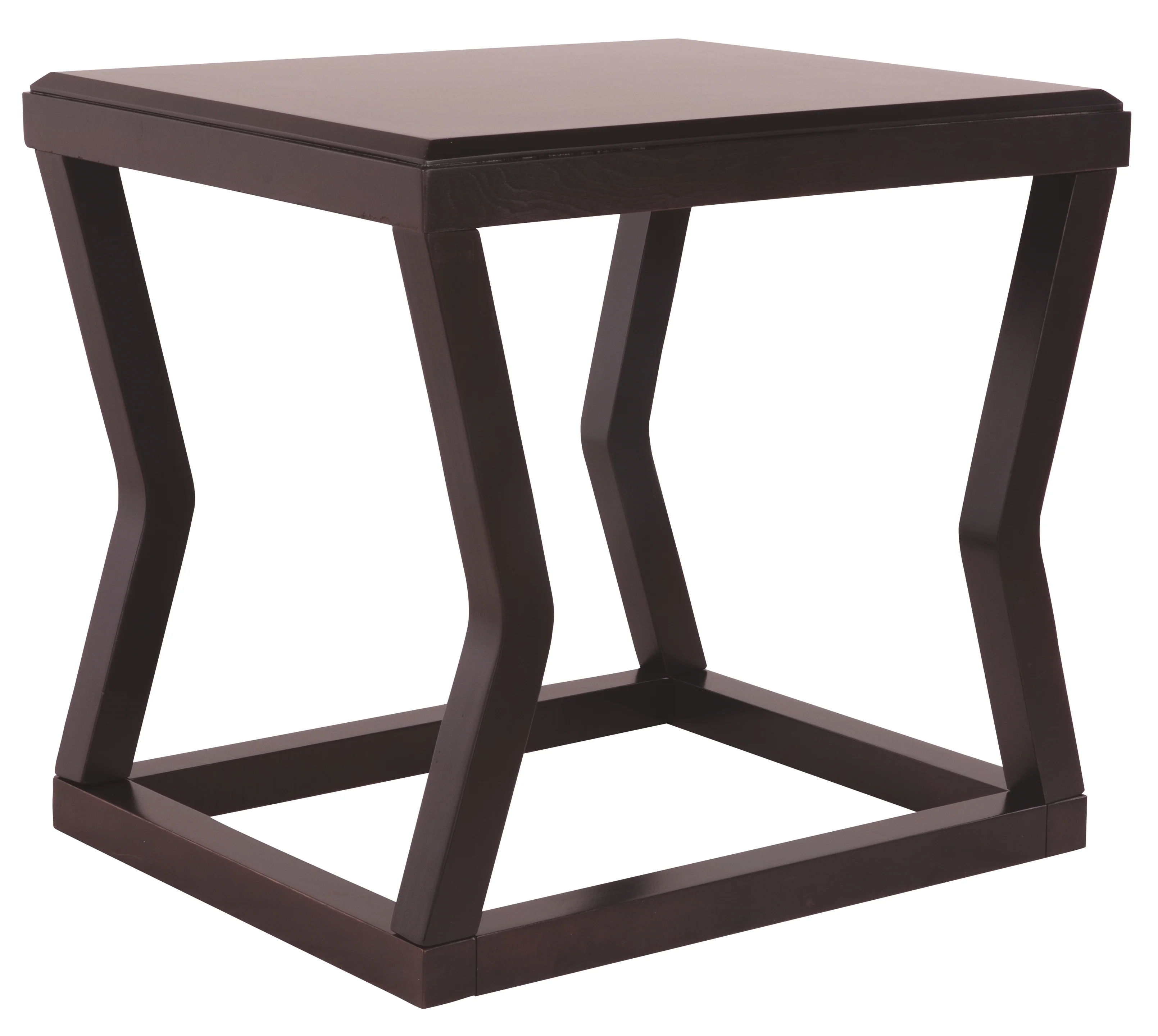 Wooden End Table With Rectangular Top And Sturdy Angular Legs, Brown By Benzara