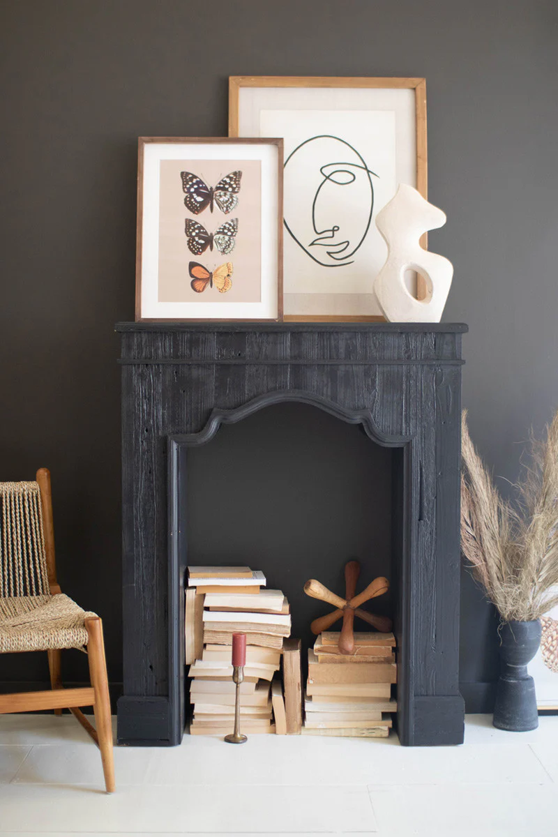 Wooden Mantle - Black By Kalalou