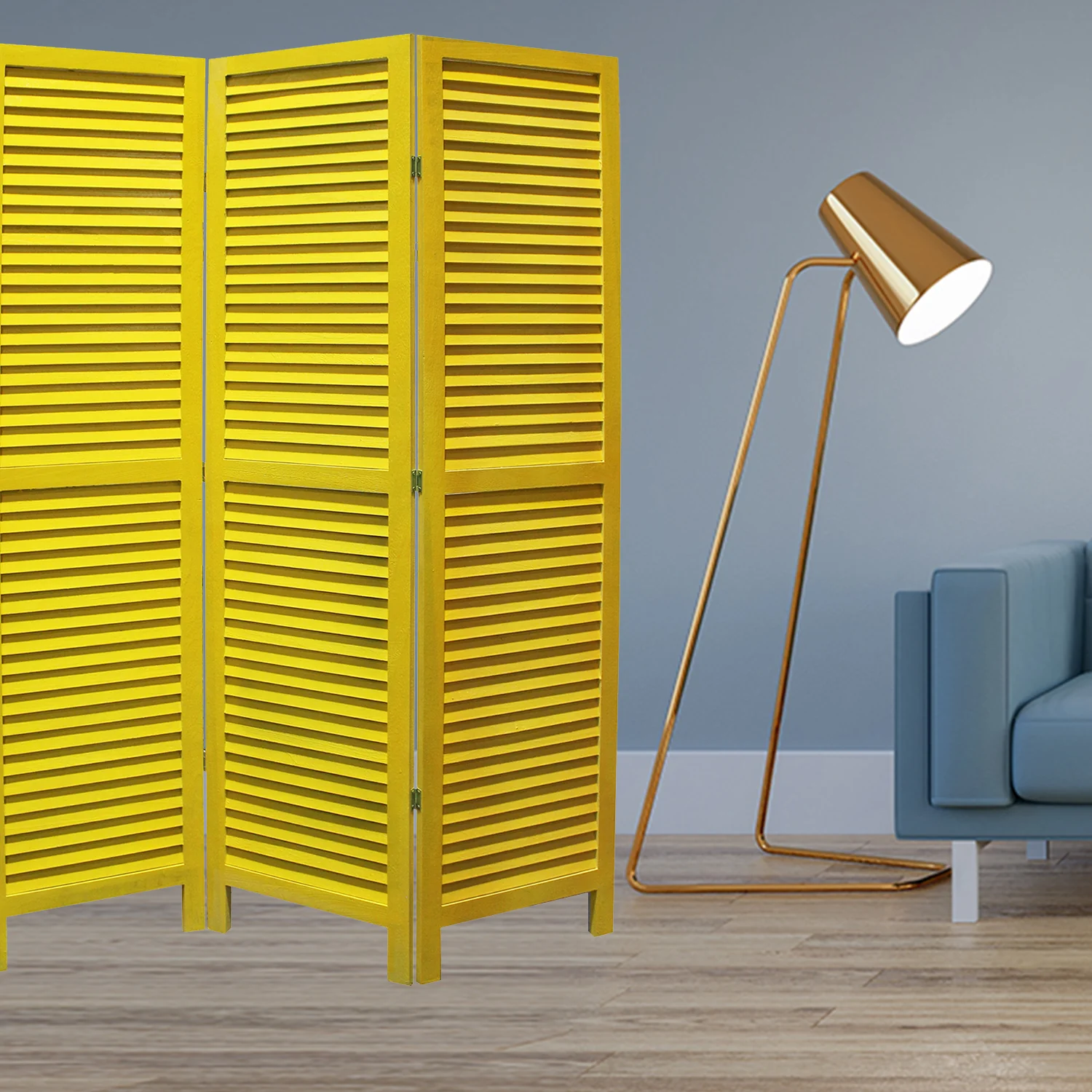 Yellow Wood Shutter - Screen By Homeroots
