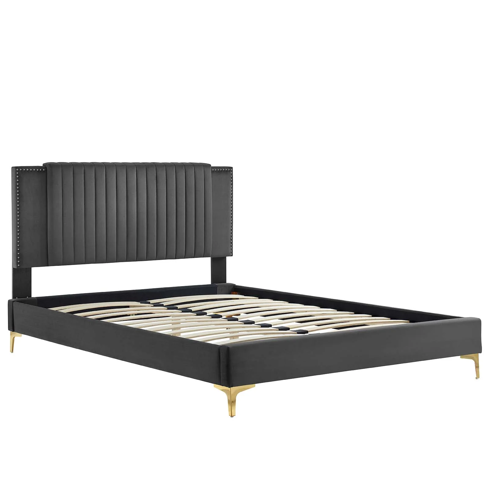 Zahra Channel Tufted Performance Velvet Queen Platform Bed By Modway - MOD-6978 - Image 5
