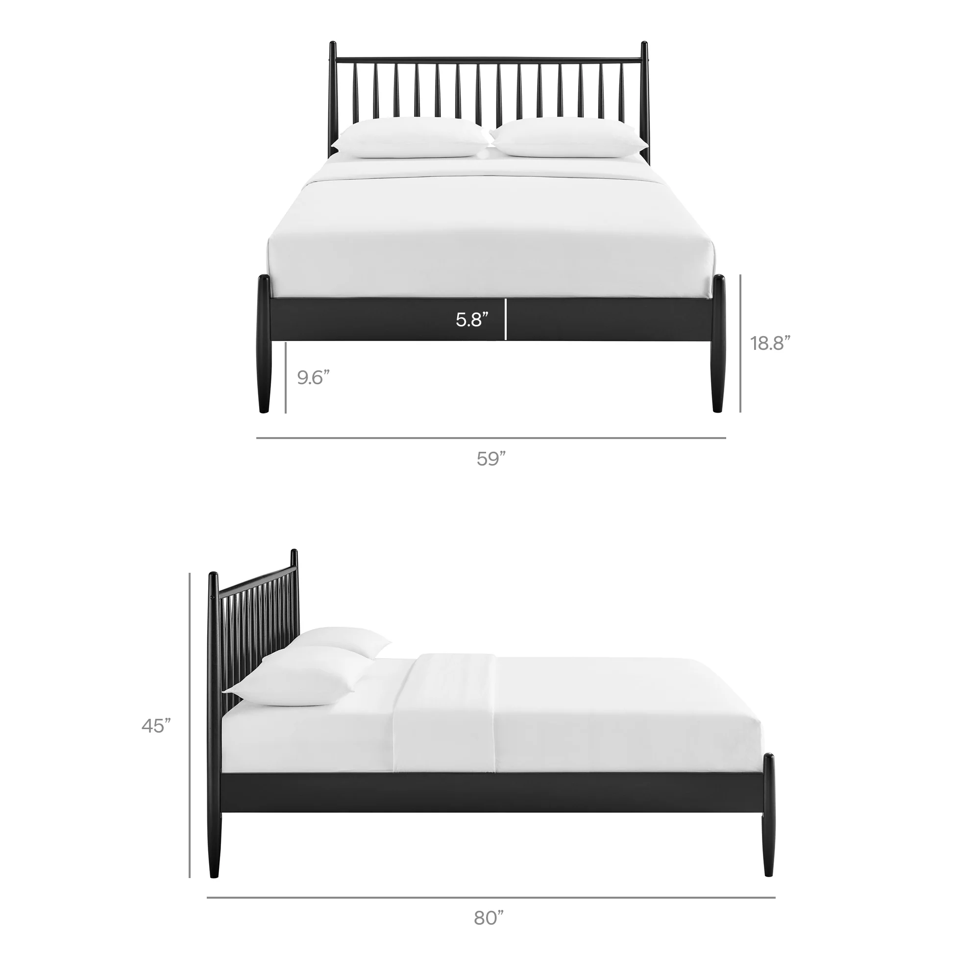 Zane Full Size Spindle Bed Frame by Modway - Image 8