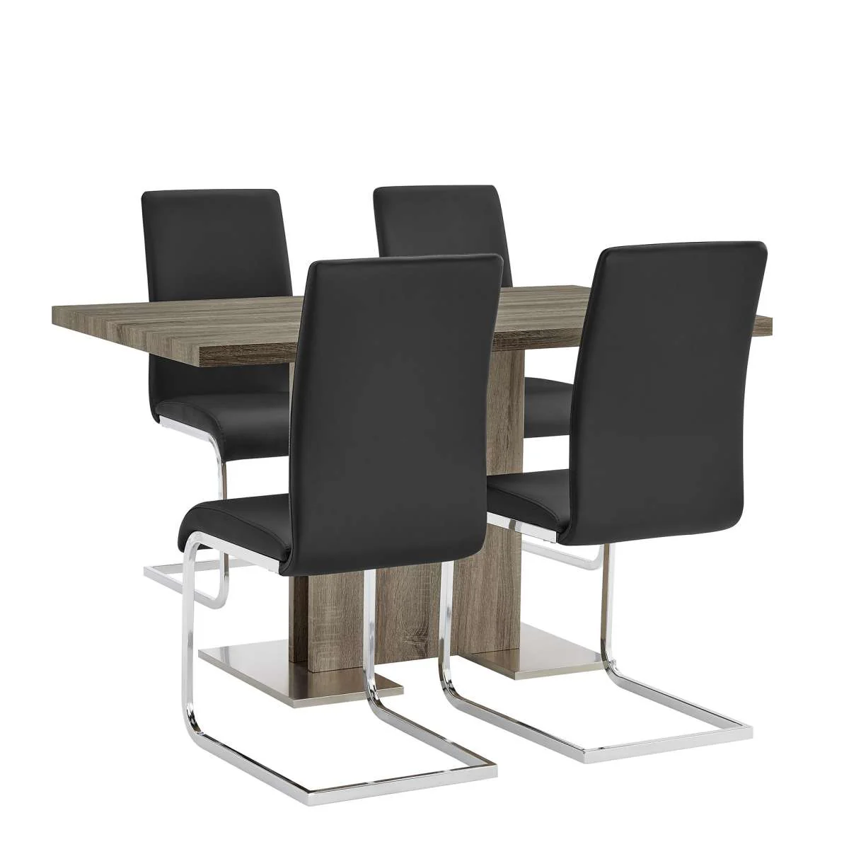 Zenith and Amanda 5 Piece Black Rectangular Dining set By Armen Living
